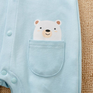 Fun Pocket Bear Blue Style With Bib 7 - Minitaq baby kids clothes dress