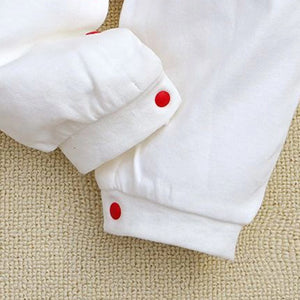 Bear Growl Red Lines White Baby Romper 6 - Minitaq baby kids clothes dress