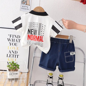 The Two Stripes Polo Shirt With Shorts For Kids 7 - Minitaq baby kids clothes dress