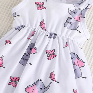 Sweet Elephant Baby Girl Dress With Pink Top 2pc Set 7 - Minitaq baby kids clothes dress