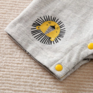 Lion Traveller Yellow N Gray Baby Romper 6 - Minitaq baby kids clothes dress