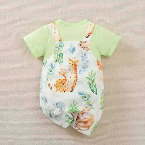 Love Animals Dungaree Style Baby Romper 7 - Minitaq baby kids clothes dress