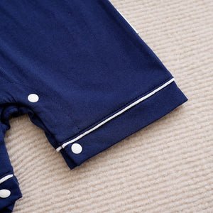 Comfy Cotton Baby Dark Blue Sleeping Romper 6 - Minitaq baby kids clothes dress