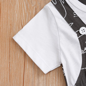 Casual Dungaree Style With Elephant Patten Cotton Romper 6 - Minitaq baby kids clothes dress