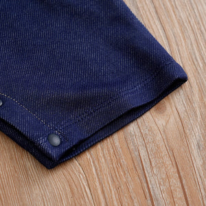 Dark Blue N White Dungaree Style Cotton Summer Romper 6 - Minitaq baby kids clothes dress