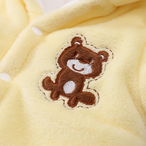 Cute Soft Yellow Winter Hooded Romper 4 - Minitaq baby kids clothes dress