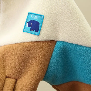 Beige Brown N Blue Color Block Jacket - Minitaq baby kids clothes dress