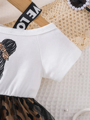 Leopard Style Tulle Dress For Girls - Minitaq baby kids clothes dress