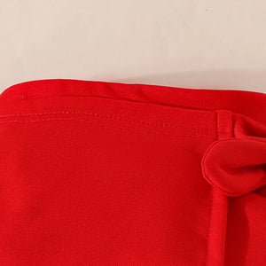 Vibrant Red Skirt N Bow Designed Shirt Set - Minitaq baby kids clothes dress