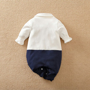 White And Blue Full Sleeves Formal Romper 7 - Minitaq baby kids clothes dress