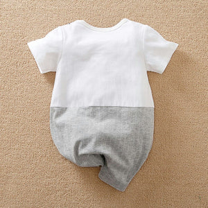 Strap And Tie Printed Casual Gray White Romper 7 - Minitaq baby kids clothes dress
