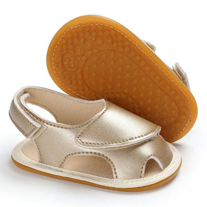 Golden Minimal Style PU Baby Shoes With Easy Strap 7 - Minitaq baby kids clothes dress