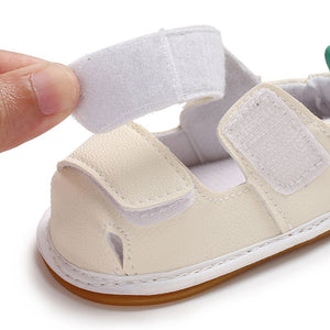 Off White Leather Strap Style Baby Shoes 2 - Minitaq baby kids clothes dress