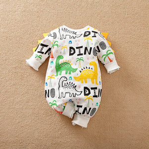 Dino Pattern Colorful Baby Romper 8 - Minitaq baby kids clothes dress