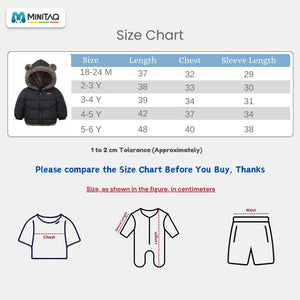 Smart Black Zipper Winter Hooded Jacket 71 - Minitaq baby kids clothes dress