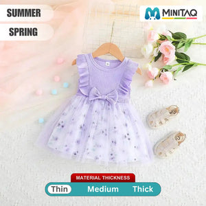 Purple Sleeveless Casual Frock Dress For Baby Girls 2 - Minitaq baby kids clothes dress