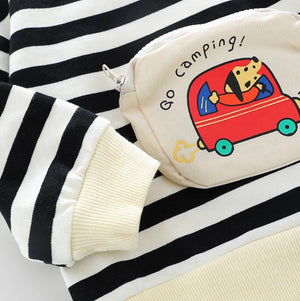 Black Lines Sweatshirt With Trousers For Kids 8 - Minitaq baby kids clothes dress