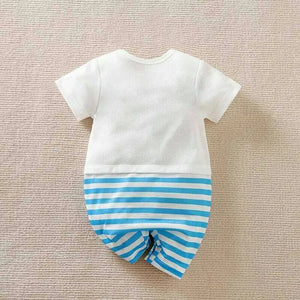 Shark Bite Blue N White Baby Romper 8 - Minitaq baby kids clothes dress