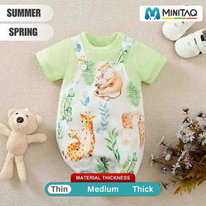 Love Animals Dungaree Style Baby Romper 2 - Minitaq baby kids clothes dress