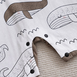 The Ocean Whales Brown White Dungaree Cotton Romper 7 - Minitaq baby kids clothes dress