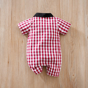 Red Gingham Pattern Baby Cotton Romper 7 - Minitaq baby kids clothes dress