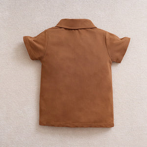 Earth Brown Polow Cotton Kids Shirt 7 - Minitaq baby kids clothes dress
