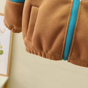 Beige Brown N Blue Color Block Jacket - Minitaq baby kids clothes dress