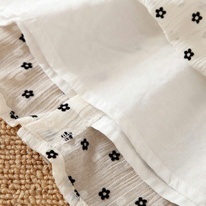 Little Flowers on White Mesh N Ribbon Tie Baby Girl Dress 8 - Minitaq baby kids clothes dress