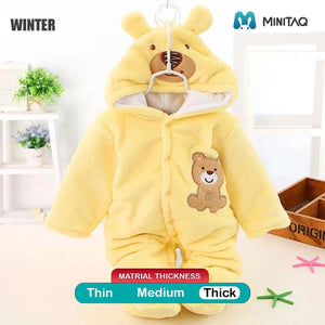 Yellow Bear Winter Hooded Romper 2 - Minitaq baby kids clothes dress