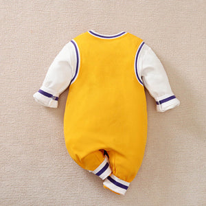 Basketball Yellow Sports Baby Romper 8 - Minitaq baby kids clothes dress