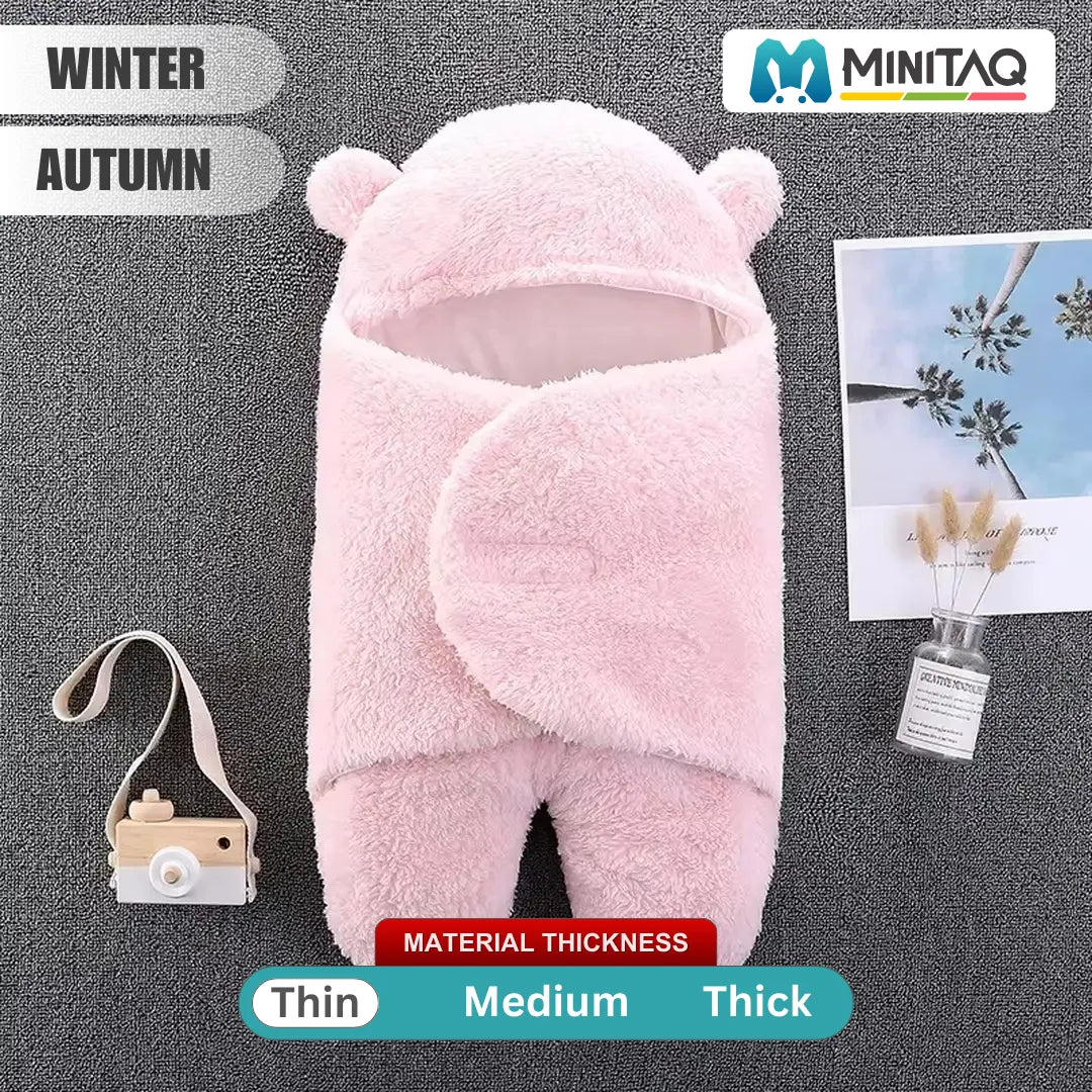 Comfy Pastel Pink Winter Baby Swaddle 3 - Minitaq baby kids clothes dress