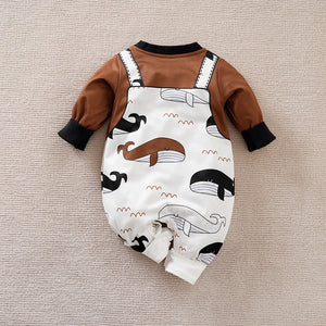 Brown, White N Black Whale Baby Romper 8 - Minitaq baby kids clothes dress