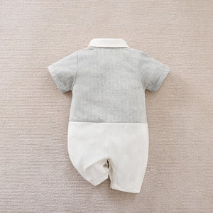 Smart Cotton Gray White Summer Romper 8 - Minitaq baby kids clothes dress