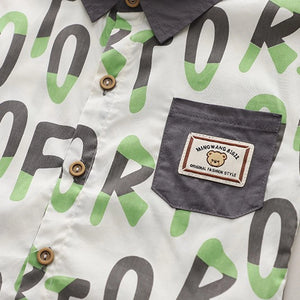 Letter Style Dark Gray Shorts N Shirt 2pcs Set - Minitaq baby kids clothes dress