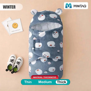 Bluish Gray Sheep Pattern Winter Fleece Swaddle 2 - Minitaq baby kids clothes dress