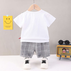 Formal Gray Checkered Style 2pc Set 9 - Minitaq baby kids clothes dress