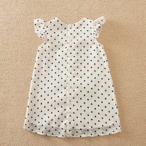 Little Flowers on White Mesh N Ribbon Tie Baby Girl Dress 9 - Minitaq baby kids clothes dress