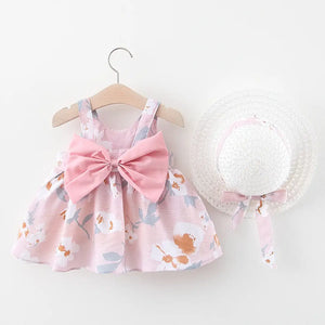 Cute Pink Flowers Pattern Frock For Baby Girls 3 - Minitaq baby kids clothes dress