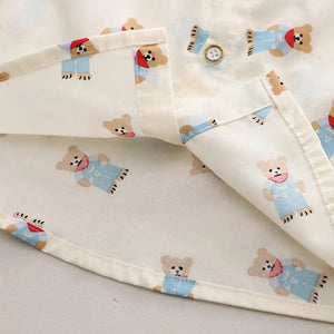 Cartoon Patterned Summer Shirt With Beige Cotton Shorts 7 - Minitaq baby kids clothes dress