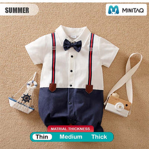 Stylish Cotton Romper With Bow Tie 2 - Minitaq baby kids clothes dress