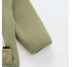 Little Dino Fleece Zipper Winter Hoodie - Minitaq baby kids clothes dress