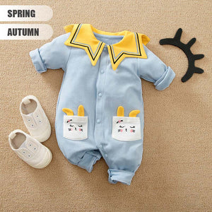 Blue Bunny Pockets Full Sleeves Romper 2 - Minitaq baby kids clothes dress