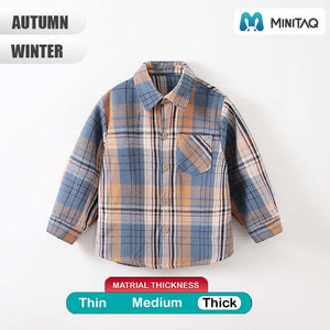 Blue N Rust Orange Check Shirt 2 - Minitaq baby kids clothes dress