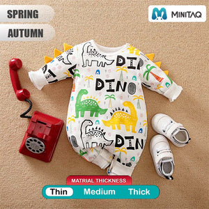Dino Pattern Colorful Baby Romper 2 - Minitaq baby kids clothes dress