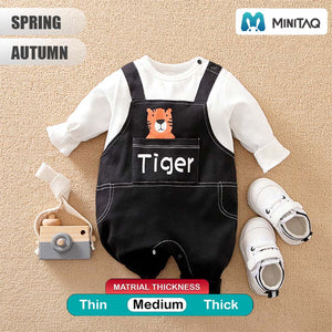 Black N White Tiger Pocket Romper 2 - Minitaq baby kids clothes dress