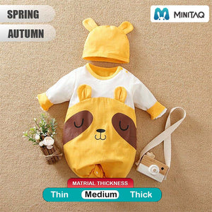 Casual Cartoon Design Romper With Cap 2 - Minitaq baby kids clothes dress