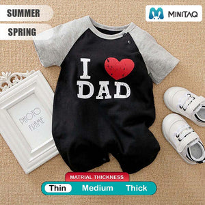 I love Dad Black N Gray Cotton Romper 2 - Minitaq baby kids clothes dress