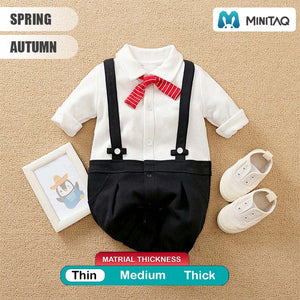 Western Bowtie Strap Design Formal Baby Romper 2 - Minitaq baby kids clothes dress
