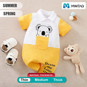 Kuala In A Pocket Yellow White Cotton Romper 2 - Minitaq baby kids clothes dress