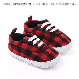 Red And Black Check Style Baby Shoes 2 - Minitaq baby kids clothes dress